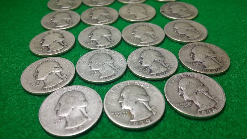 (19) Washington Silver Quarters