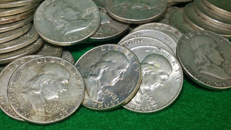 (2) Franklin Silver Half Dollars - Random Date  Mintmark