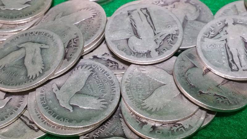 (4) Standing Liberty Silver Quarter Dollars - No Dates