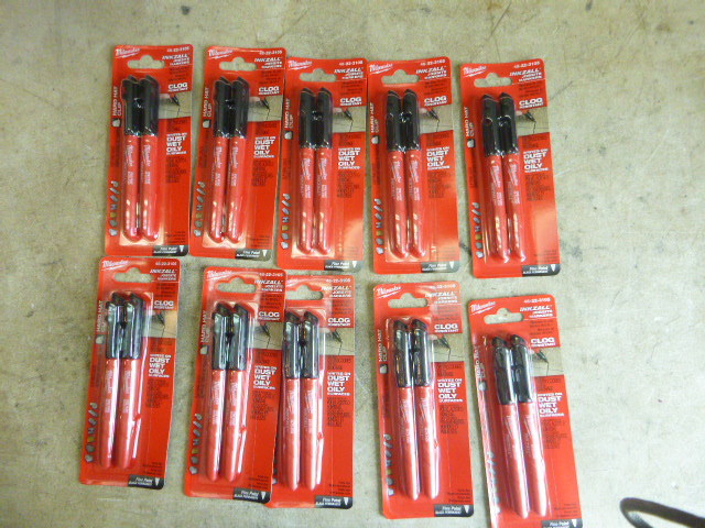 lot 51 image: 10 Packs of Milwaukee Inkzall Jobsite Markers