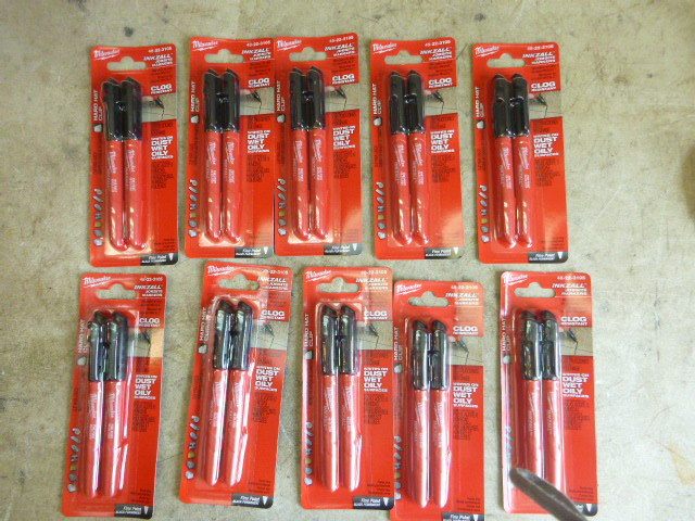 lot 52 image: 10 Packs of Milwaukee Inkzall Jobsite Markers