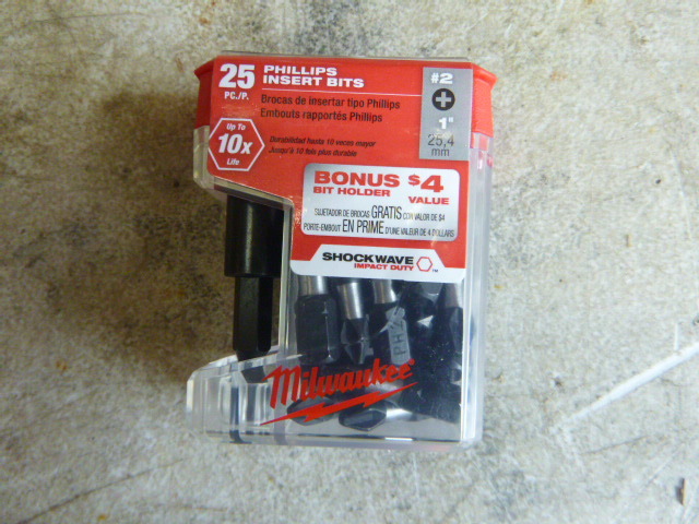 lot 65 image: Milwaukee Shockwave Phillips Insert Bits