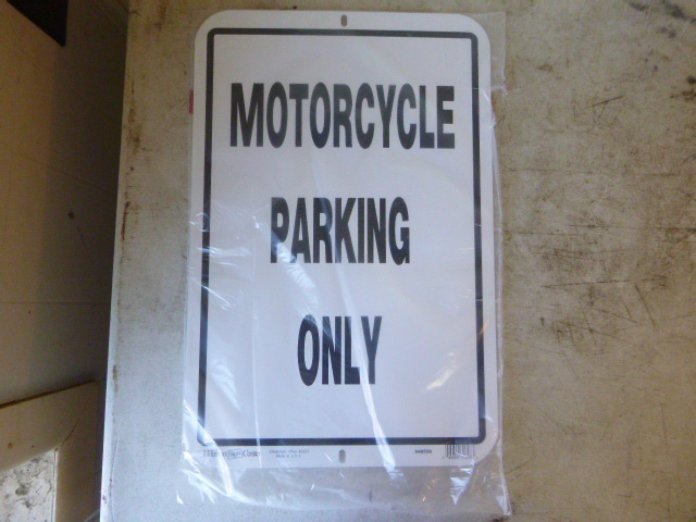 lot 142 image: Metal Motorcycle Parking Only Sign