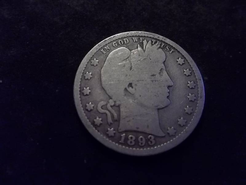 1893 S MM Far Barber Quarter (In F Condition Valued  $65.00)