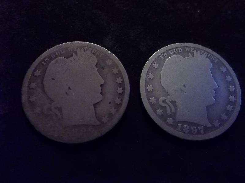 1896, 1897 Barber Quarters