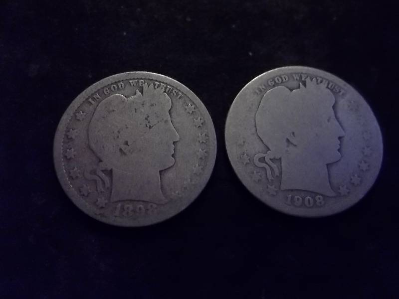 1898, 1908 Barber Quarters