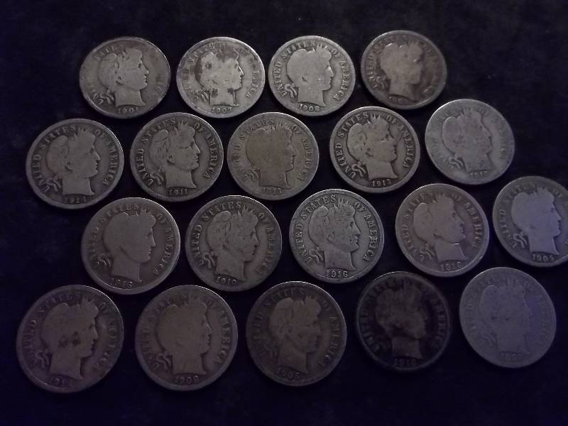 19 Barber Dimes 1898-1916