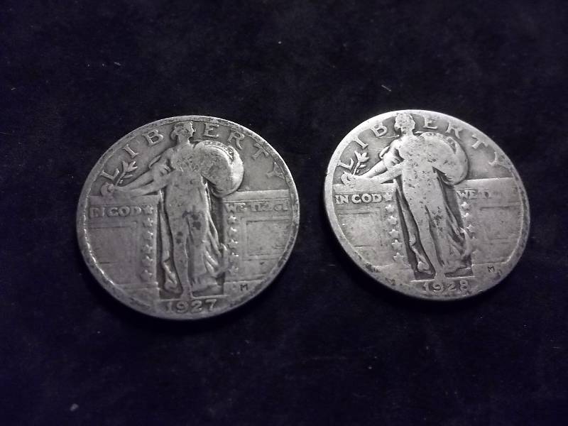 1927, 1928 Standing Liberty Quarters Very Strong Dates