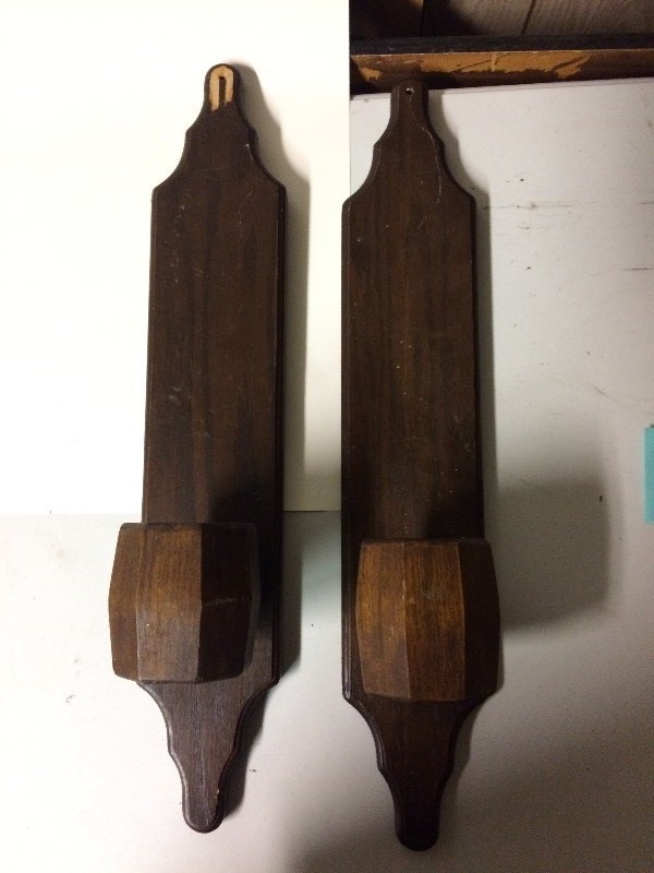lot 62 image: Wood Candle Holders with Mirrors, more