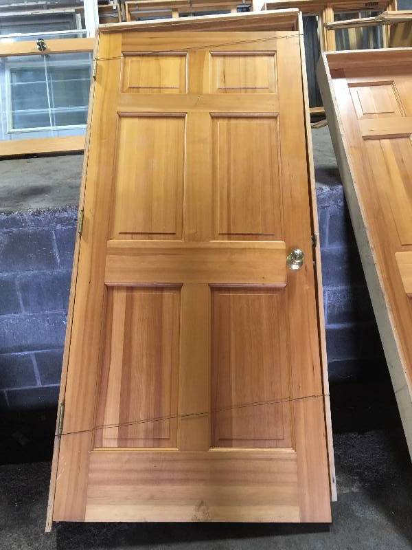 lot 69 image: (2) SIX PANELS WOOD DOORS WITH FRAMES