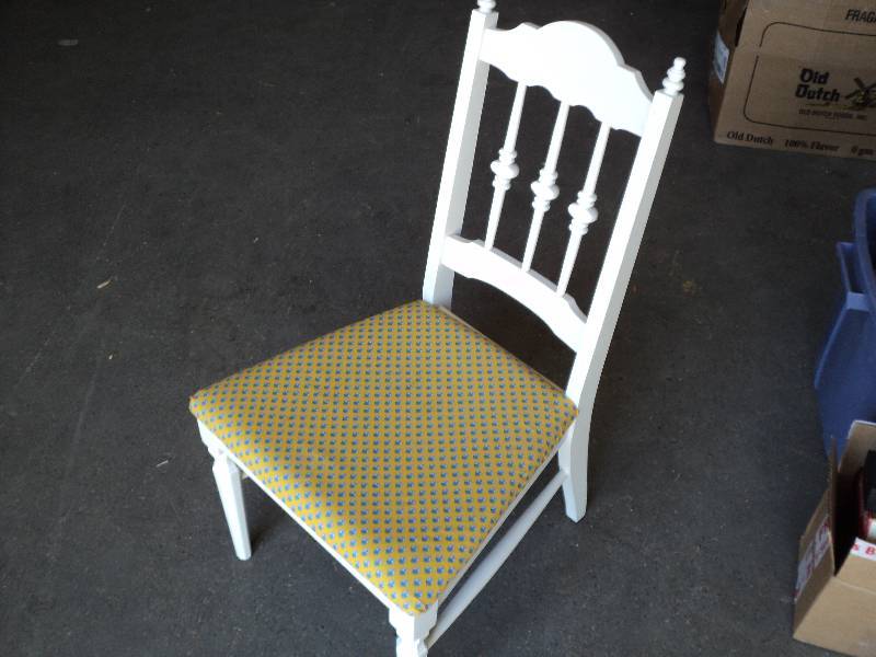 white upholstered chair...