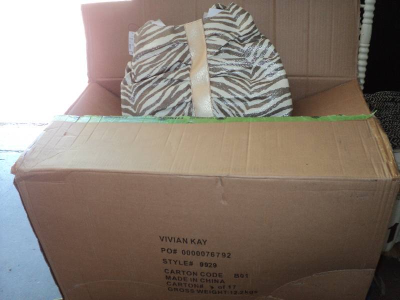 box of 8 gold new purses...