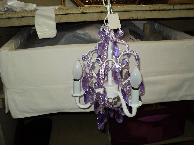 purple chandilier...