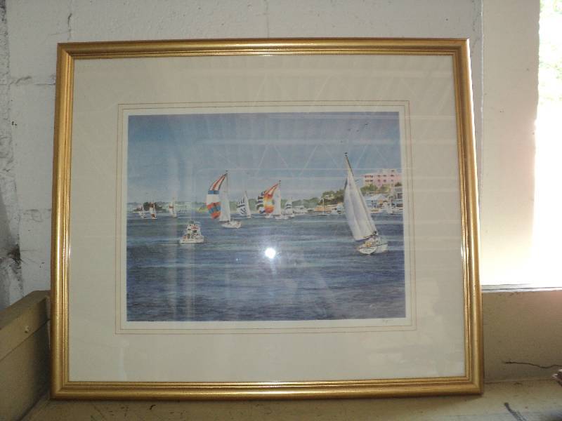 signed nautical print, Jaqui, 24inx...