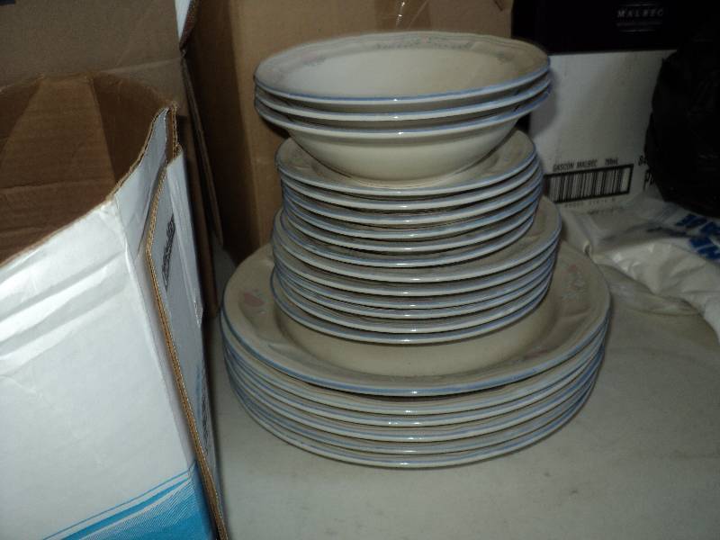 box of dishes...