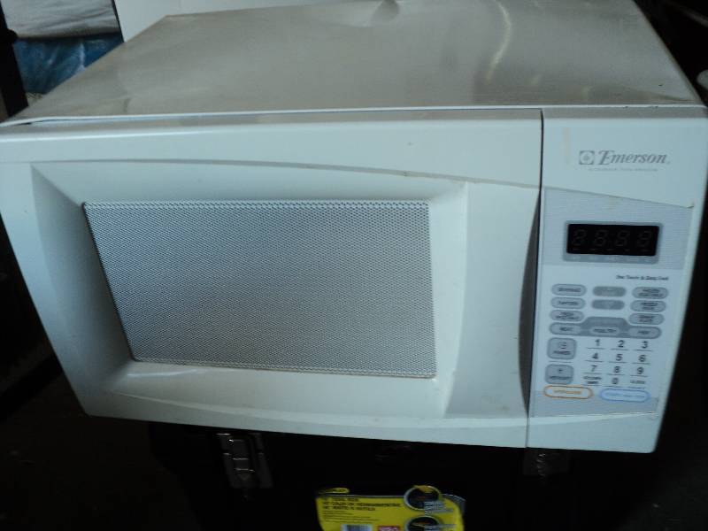 white microwave...