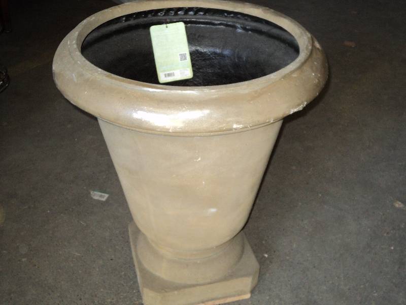 resin planter, 36in tall, 26in diam...