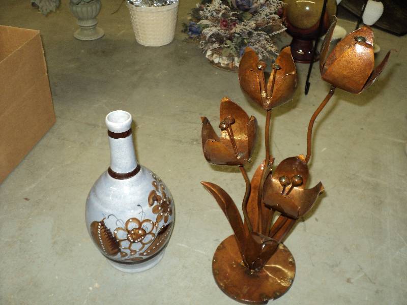 metal flower and vase...