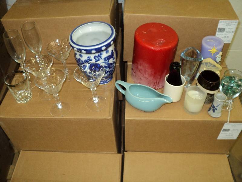 box of misc. and candles...