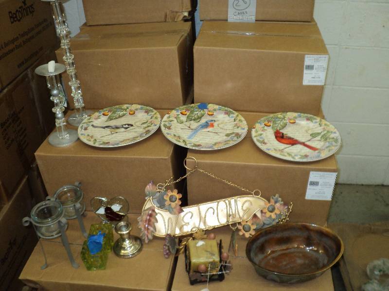set of 3 bird plates, 3 candle hold...