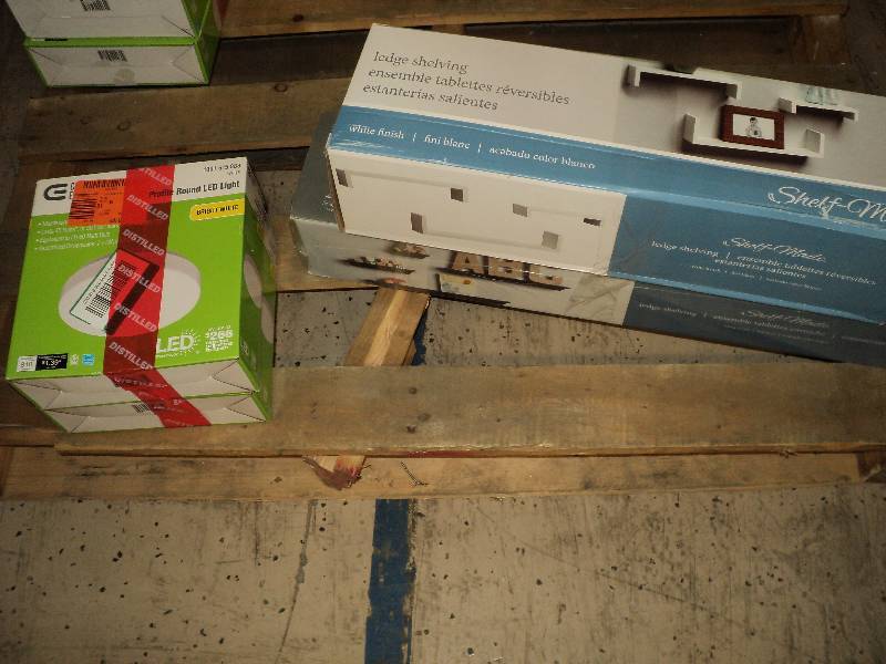 2 boxes of shelves and 2 lights...