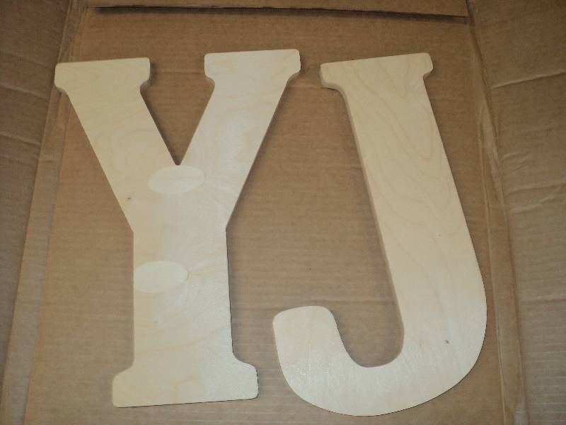 2 wooden letters 15in...