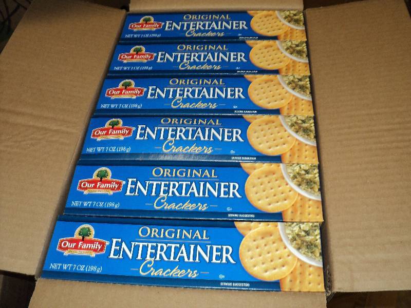 3 boxes of 12 boxes of crackers, ex...