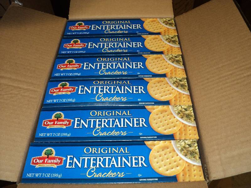 3 boxes of 12 boxes of crackers, ex...