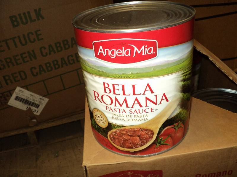 6 cans of Bella Romano Pasta Sauce...