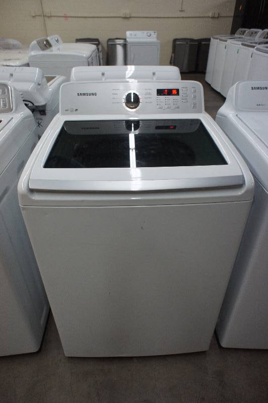 lot 2 image: Scratch and Dent - Samsung Model # (WA422PRHDWR) Top-Loading Washer - 4.2 cu ft - White Color - Tested Works - MSRP $899.99