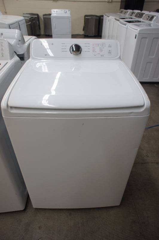 lot 3 image: Scratch and Dent - Samsung Model # (WA 40J3000AW) Top-Loading Washer - White Color - Tested Works - MSRP $ 999.99