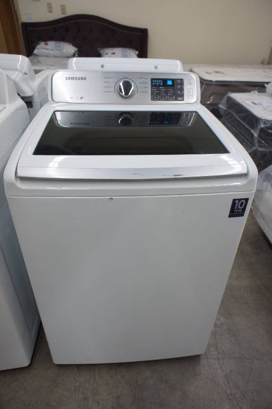lot 5 image: Scratch and Dent - Samsung Model # (WA45H7000AW) Top-Loading Washer - 4.5 cu ft - White Color - Tested Works - MSRP $899.99