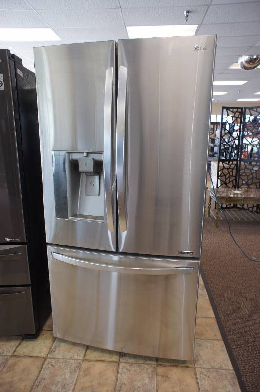 lot 11 image: New - Scratch & Dent  LG Model # (LFXS29626S) French Door Refrigerator - 35.7 - 28.7 cu ft - Stainless Steel- Tested Works  -  MSRP $ 3499.99