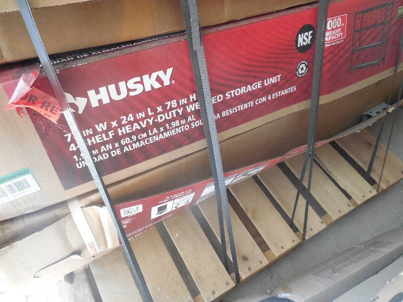 lot 7 image: Husky 77 in. W x 78 in. H x 24 in. D Steel Garage Shelving Unit