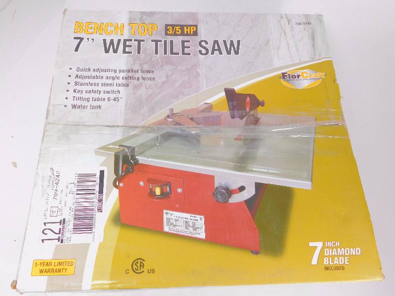 Florcraft 7 Bench Top Wet Tile Saw Mercury Dimes Customer