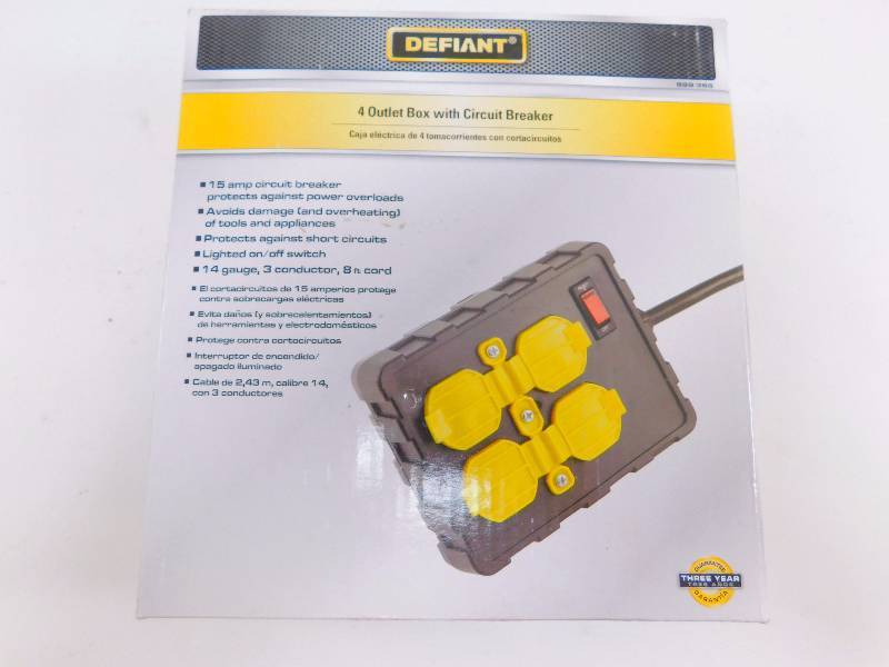lot 54 image: Defiant 4 Outlet Box with Circuit Breaker