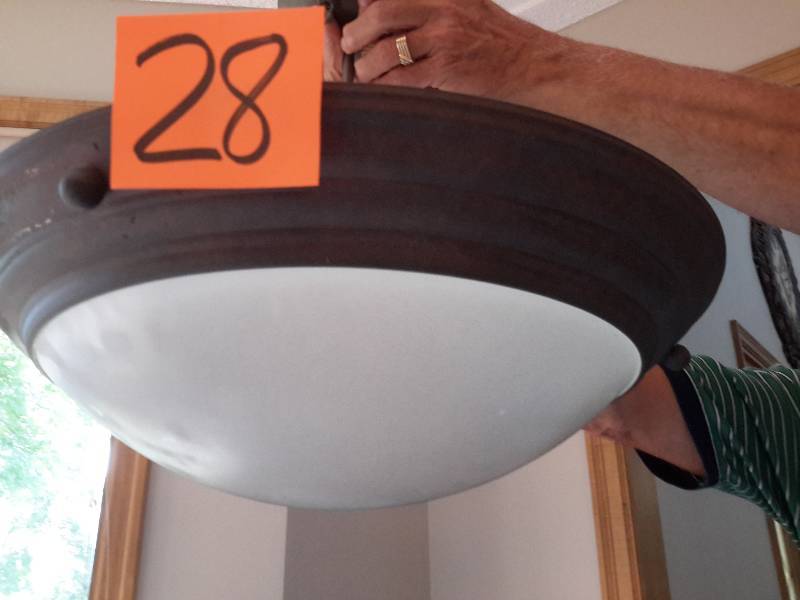 3 Bulb light fixture. .Metal and frosted glass
