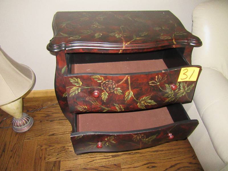 Beautiful hand painted cabinet with 2 drawers.. EXCELLENT shape
