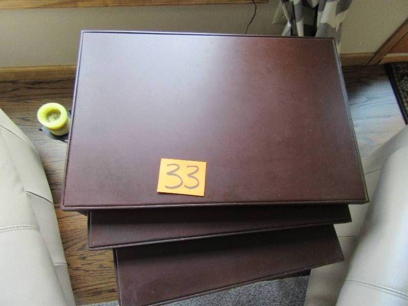 3 nesting side tables.. Heavy Metal Wood Grained