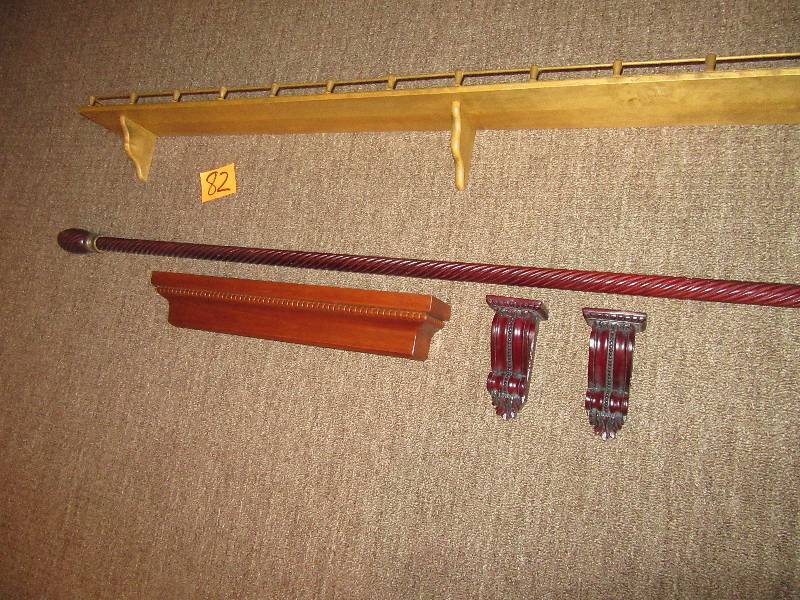4 wood shelves and other items as picture
