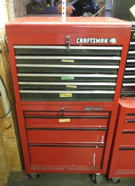 lot 12 image: Craftsman Upper and Base Cabinets with Keys