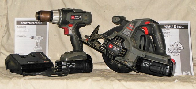 lot 53 image: Porter Cable Circular Saw and Cordless Drill  Driver
