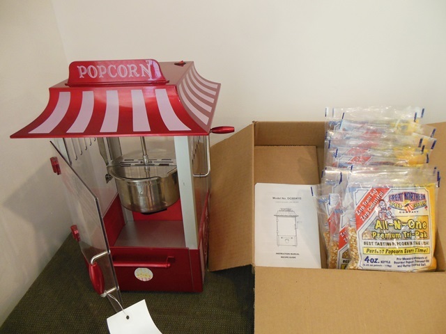 lot 56 image: Intertek Popcorn Maker complete with 15 Popcorn Kits