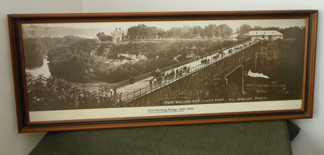 lot 2 image: Beautiful MN Historical Society 4 ft Print of Fort Snelling Bridge (F. L. Wright Photo)