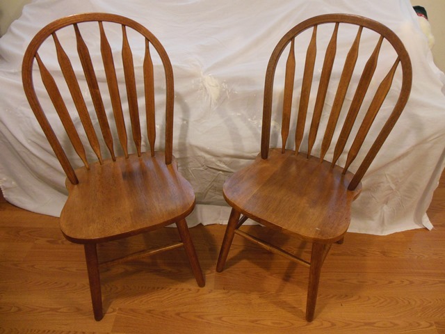 lot 90 image: Pair of Solid Wood Winners Only Oak Chairs