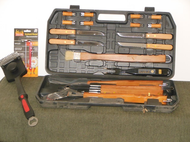 lot 98 image: Barbeque Set, Grill Scraper, and Thermometer