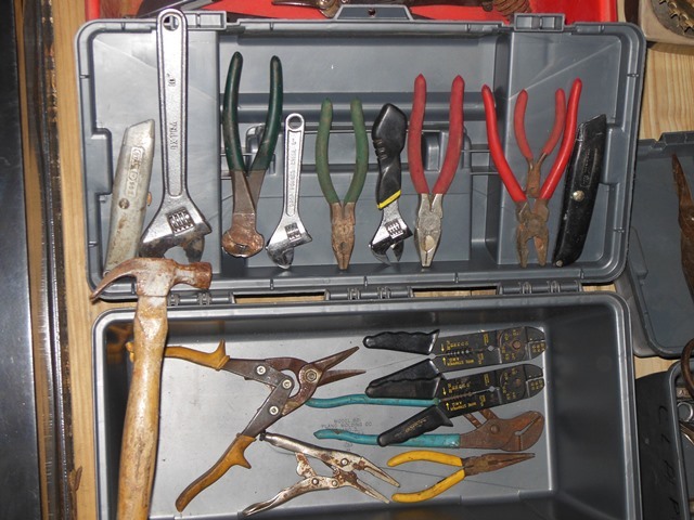 lot 95 image: Assorted Tools and Gray Toolbox