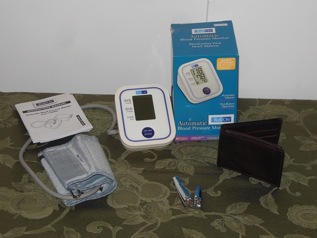 lot 154 image: ReliOn Automatic Blood Pressure Monitor and Mens Accessories