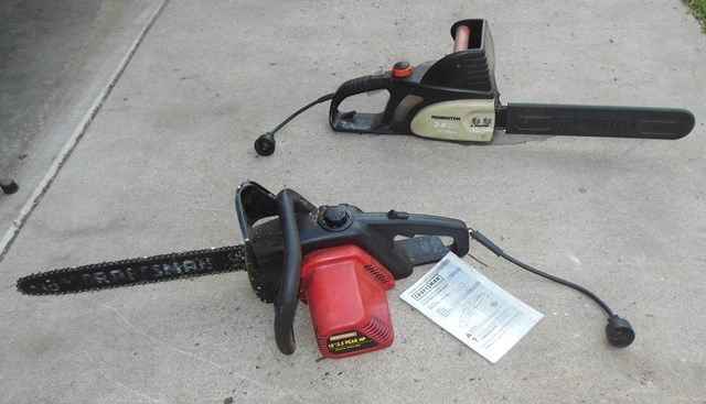 lot 197 image: Two Electric Chain Saws