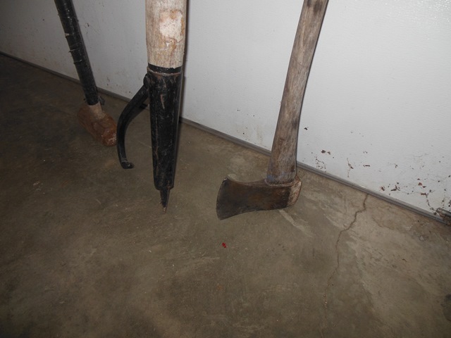 lot 238 image: Log Roller, Axe, and Sledge Hammer